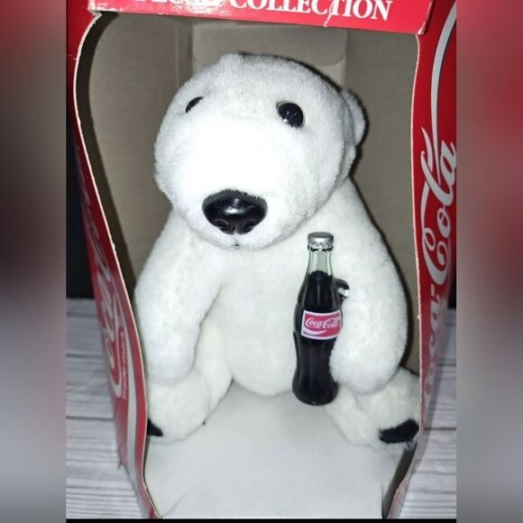 Coca Cola Vintage Polar Bear Plush & Watch By Cavanagh With Santa Graphic 1999 - Picture 4 of 9